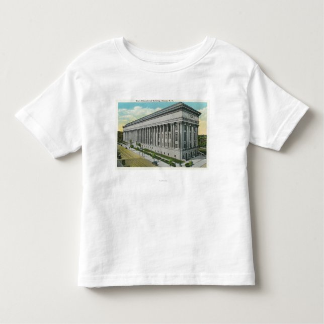 Camiseta Vista exterior da construção educacional do estado (Frente)