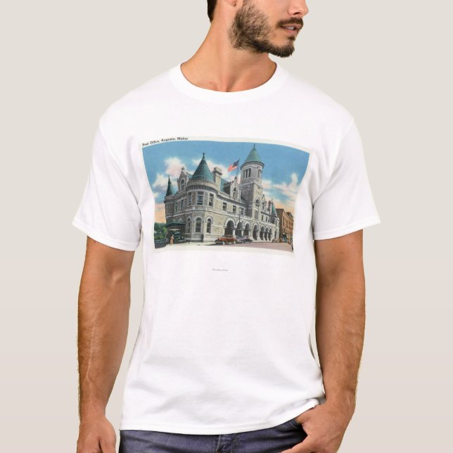 Camiseta Vista exterior da estação de correios 4 (Frente)