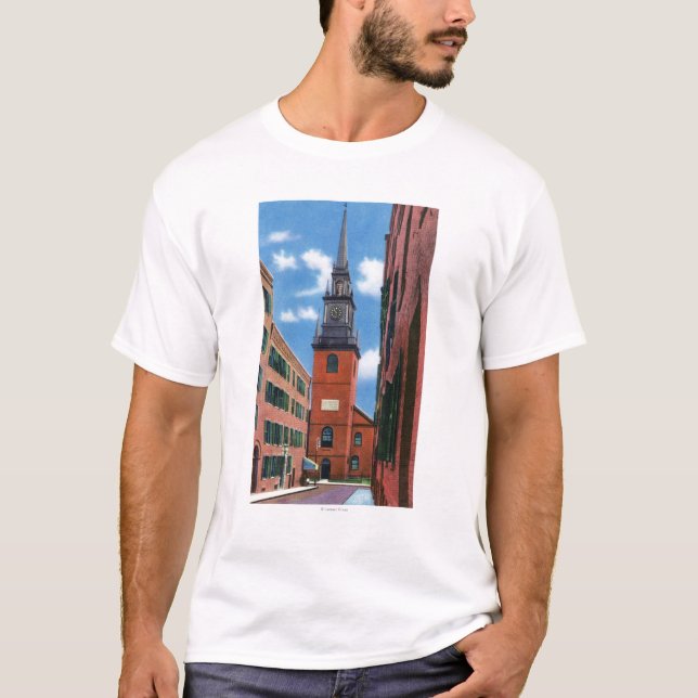 Camiseta Vista exterior da igreja norte velha (Frente)