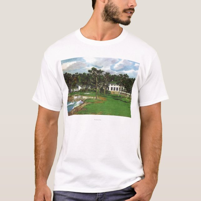 Camiseta Vista exterior do alojamento de Pebble Beach & (Frente)