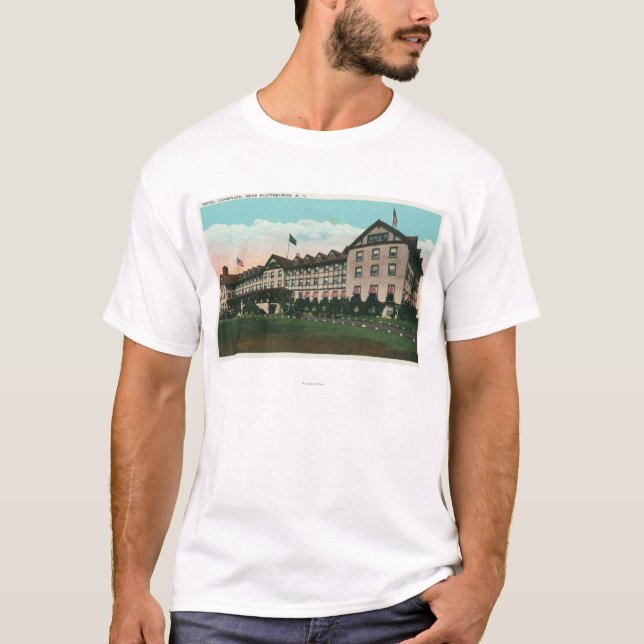 Camiseta Vista exterior do hotel Champlain (Frente)