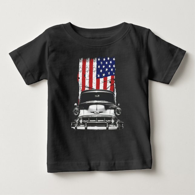 Camiseta Vista frontal de grelhador Chevy 210, 1953, com si (Frente)