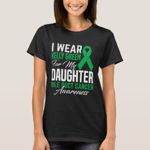 Camiseta Vista Kelly Green Para O Meu Cancer De Duto Biliar