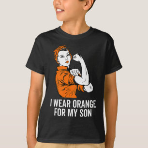 Camiseta Vista Laranja Para Meu Filho Leucemia Mês De Consc