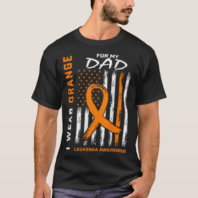 Camiseta Vista Laranja Para Minha Consciência Da Leucemia P (Frente)