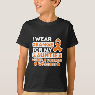Camiseta Vista Laranja Para Minha Tia Sra. Múltipla Esclero