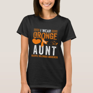 Camiseta Vista Laranja Para Minha Tia Sra. Múltipla Esclero