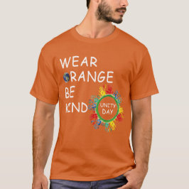 Camiseta vista laranja seja gentil dia de unidade