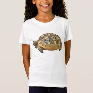 Camiseta Vista Lateral de um Jovem Cartoon de Tartaruga Sel