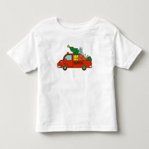 Camiseta Vista lateral do caminhão de papais noeis Feliz Na