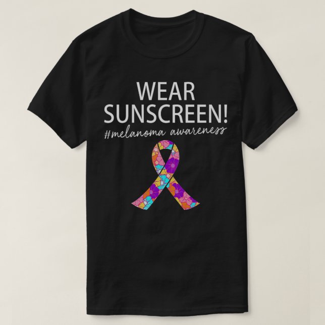Camiseta Vista o Cancer de pele Melanoma Engraçado pelo Sol (Frente do Design)