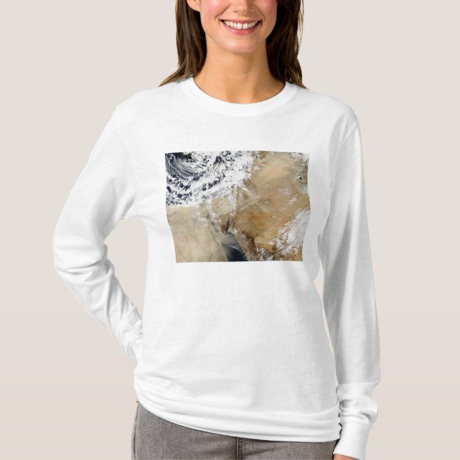 Camiseta Vista por satélite do Mediterrâneo Oriental (Frente)