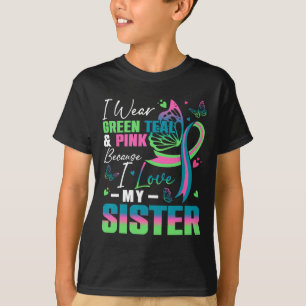 Camiseta Vista Rosa Verde Porque Amo Minha Irmã Mbc