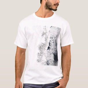 Camiseta Vista satélite da costa oriental de Greenlan