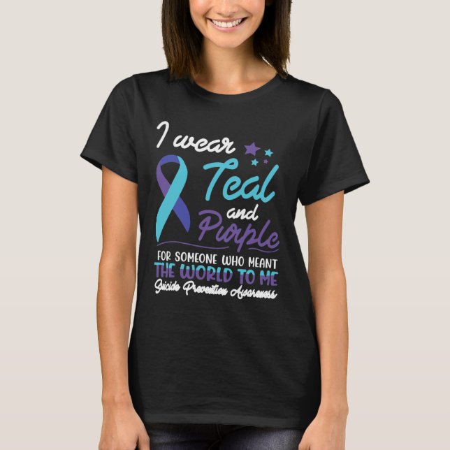 Camiseta Vista Teal E Roxo Para Alguém Que Quer Dizer O Tra (Frente)