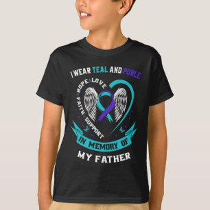 Camiseta Vista Teal E Roxo Para Meu Pai Pai Suicida Awa