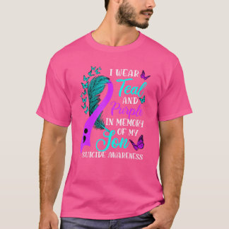 Camiseta Vista Teal Purple em memória do meu Filho Suicida