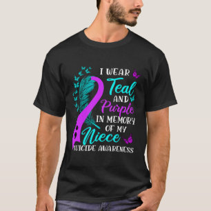 Camiseta Vista Teal Purple Em Memória Do Meu Soberano Suicí