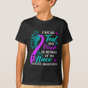 Camiseta Vista Teal Purple Em Memória Do Meu Soberano Suicí