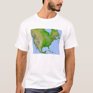 Camiseta Vista topográfica de America do Norte