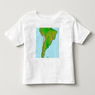 Camiseta Vista topográfica de Ámérica do Sul