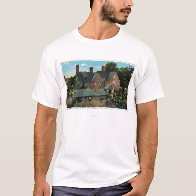 Camiseta Vista traseira da casa de sete frontões (Frente)