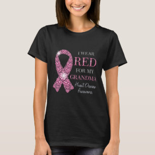 Camiseta Vista Vermelho Para Minha Avó Doença Cardíaca De F