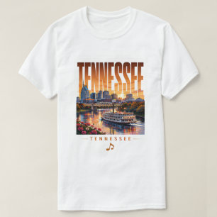 Camiseta Vistas da Cidade da Música na Margem do Rio Tennes