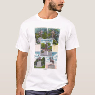 Camiseta Vistas das estátuas em parques da cidade de