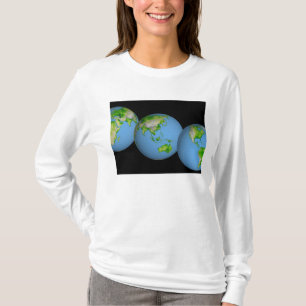 Camiseta Vistas topográficas do mundo