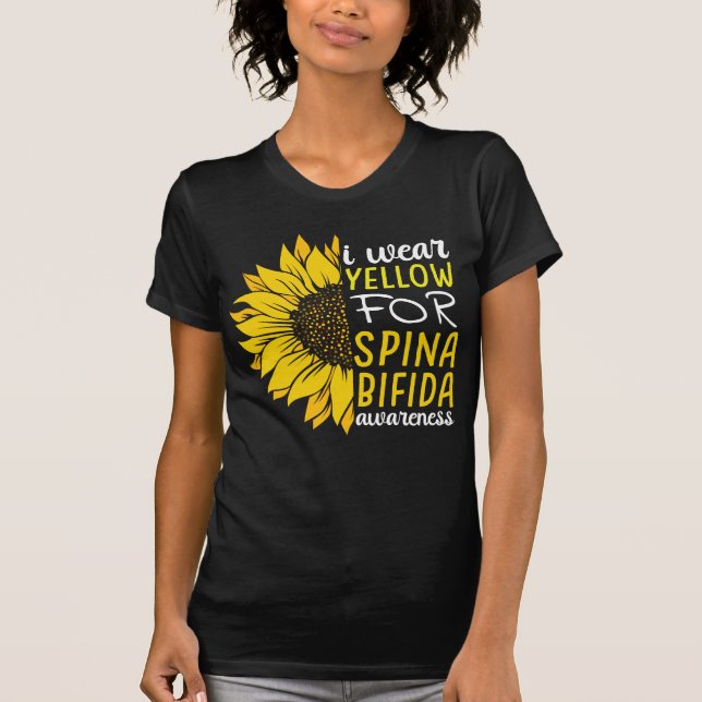 Camiseta Visto Amarelo Para Spina Bifida Sobrevivente Giras (Frente)