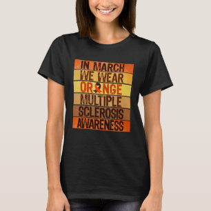 Camiseta Visto de março Laranja MS Warrior Ribbon Multiple 