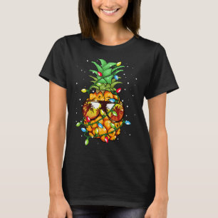 Camiseta Visto de Natal do Abacaxi Luzes de sol para homens