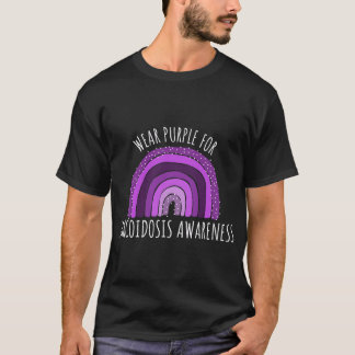 Camiseta Visto Sarcoidose Roxa Mês de Sensibilização Sarcoi