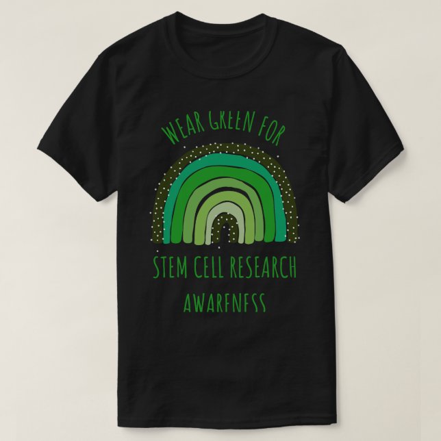 Camiseta Visto Verde Para Mês De Consciência Da Pesquisa De (Frente do Design)