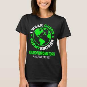 Camiseta Visto VERDE para o meu irmão NEUROFIBROMATOSE Awar