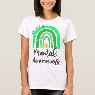 Camiseta Visto Verde Para Sensibilização Para A Saúde Menta