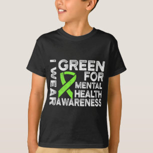 Camiseta Visto Verde Para Sensibilização Para A Saúde Menta
