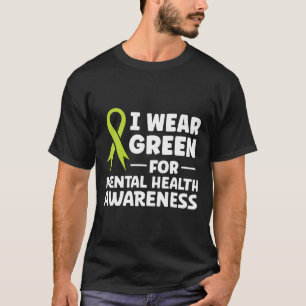 Camiseta Visto Verde Para Sensibilização Para A Saúde Menta