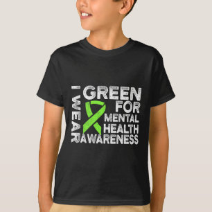 Camiseta Visto Verde Para Sensibilização Para A Saúde Menta