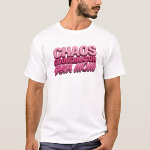 Camiseta Visual Design Mãe Coordenadora do CAOS Rosa Ousado