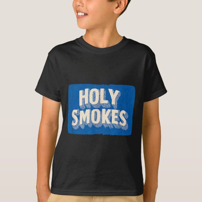 Camiseta Visual Gráfico Azul Santo Fumaça (Frente)