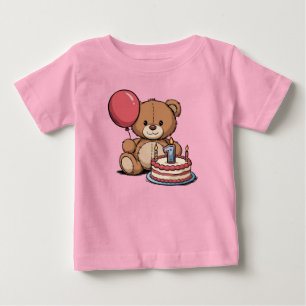Camiseta visual minimalista de 1º aniversário