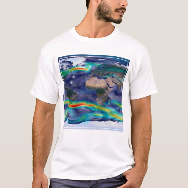 Camiseta Visualização De Ventos Globais. (Frente)