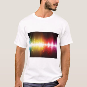 Camiseta Visualizador de áudio vibrante de onda sonora do M