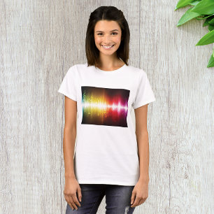 Camiseta Visualizador de áudio vibrante de onda sonora do M