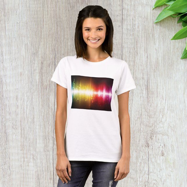 Camiseta Visualizador de áudio vibrante de onda sonora do M (Criador carregado)
