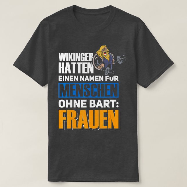 Camiseta Visualizar pessoas de mitologia nórdica sem barba (Frente do Design)