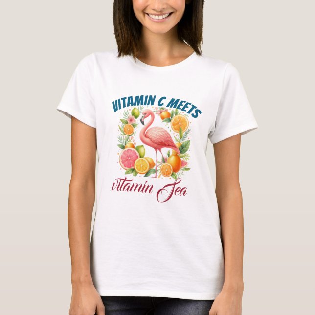 Camiseta Vitamin C Meets Vitamin Sea Women's Tropical Flami (Frente)