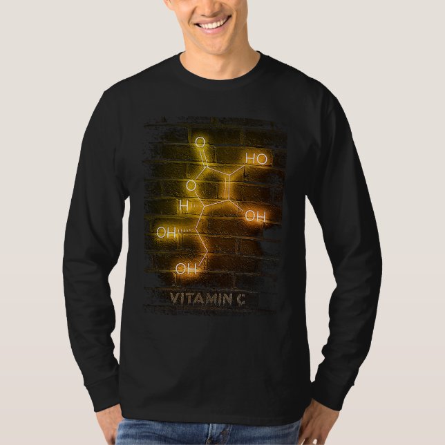 Camiseta vitamin c molecule composition chemical structure (Frente)